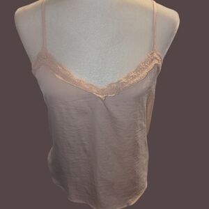 EUC Hollister Soft Pink Lace Camisole Tank Top Size XS 100% Polyester